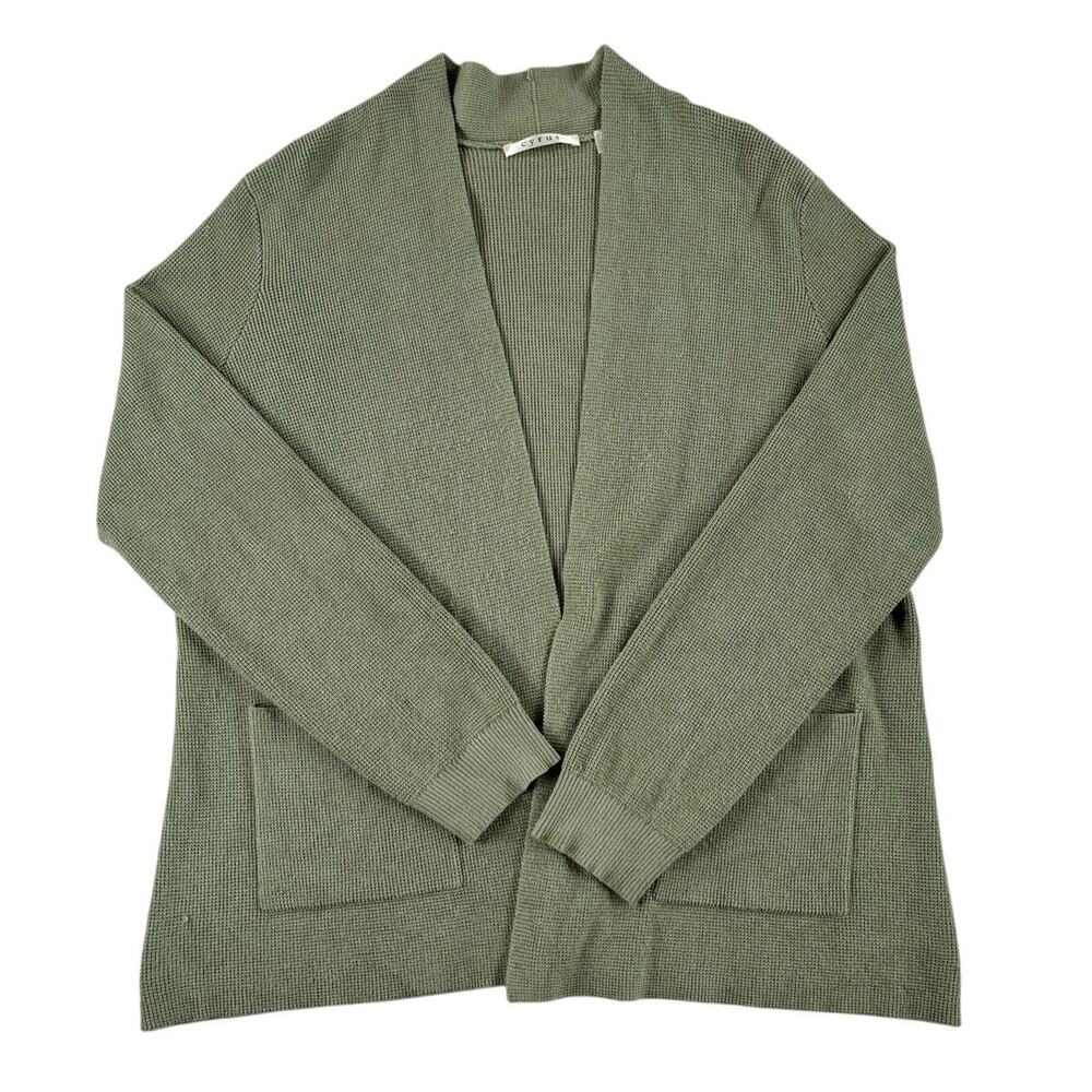 Cyrus Women's Long Sleeve Cardigan with pockets - Green - Large